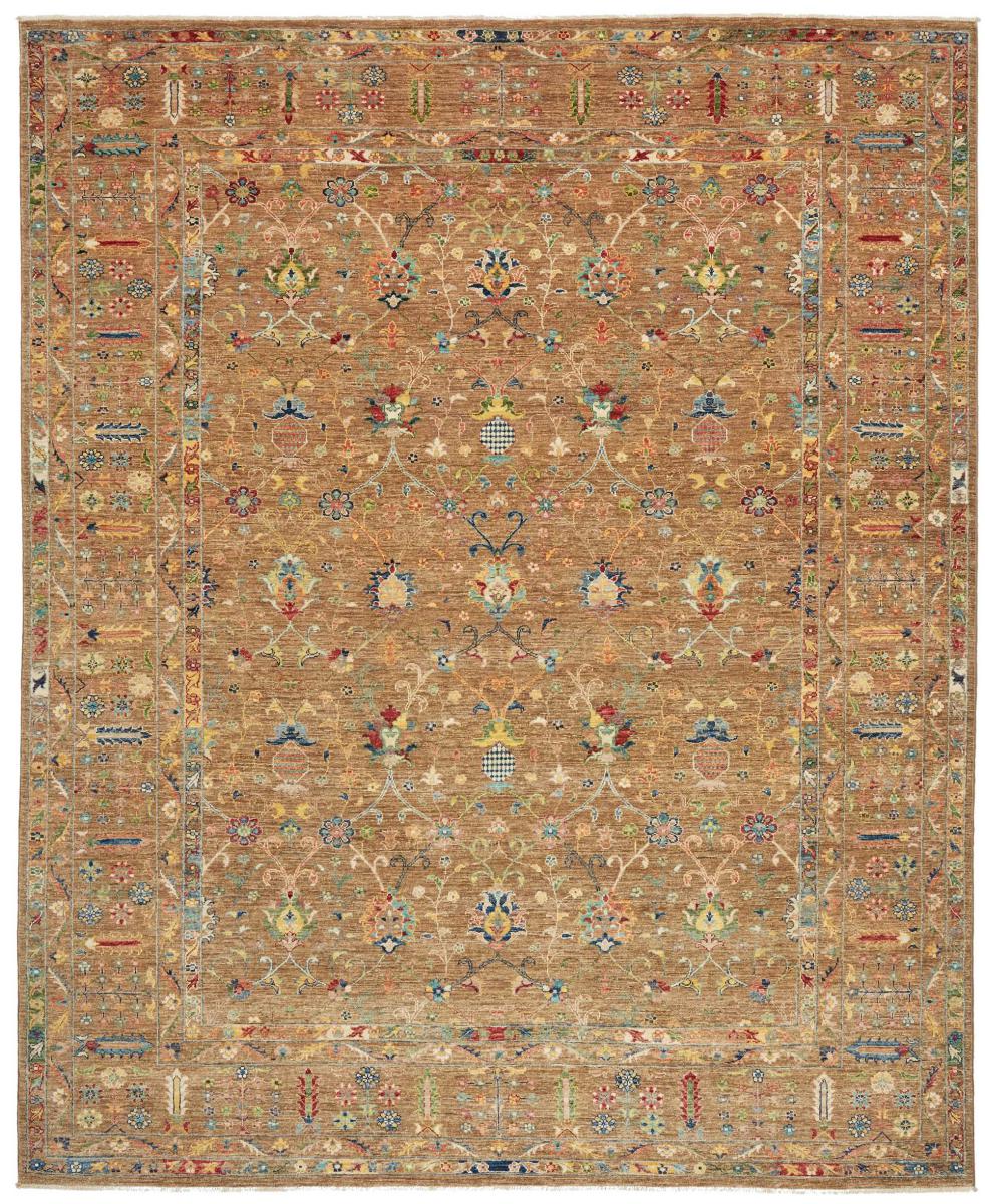 Pakistanilainen matto Ziegler Design Colored 301x245 301x245, Persialainen matto Solmittu käsin