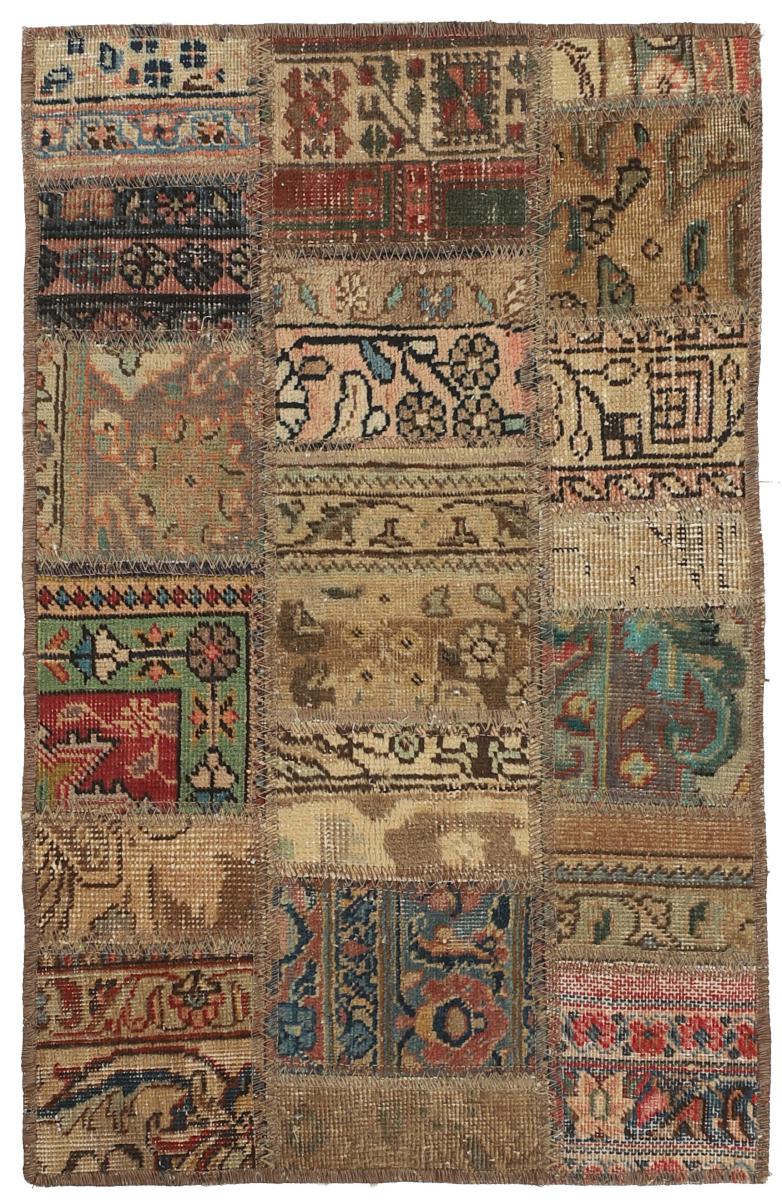  ペルシャ絨毯 パッチワーク 93x59 93x59,  ペルシャ絨毯 手織り