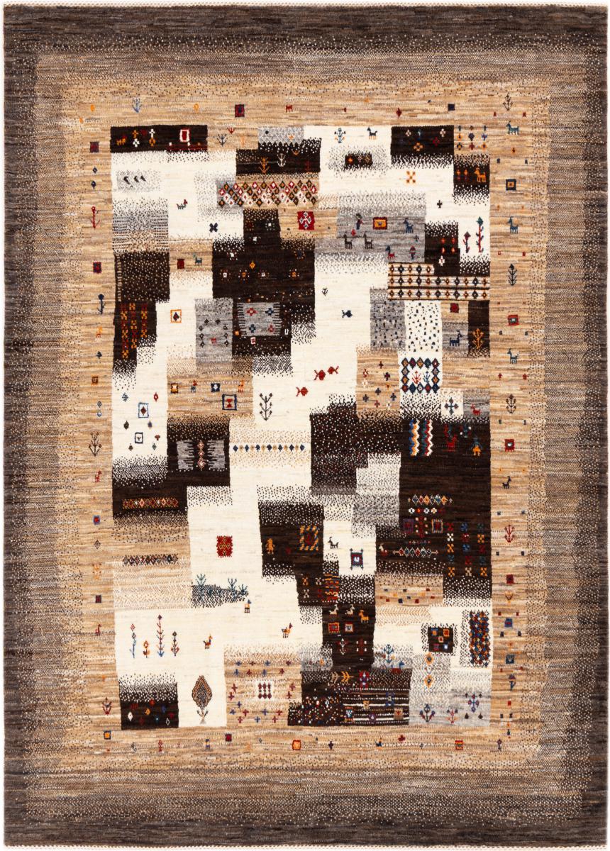 Tapis persan Persan Gabbeh Loribaft Nowbaft 203x145 203x145, Tapis persan Noué à la main