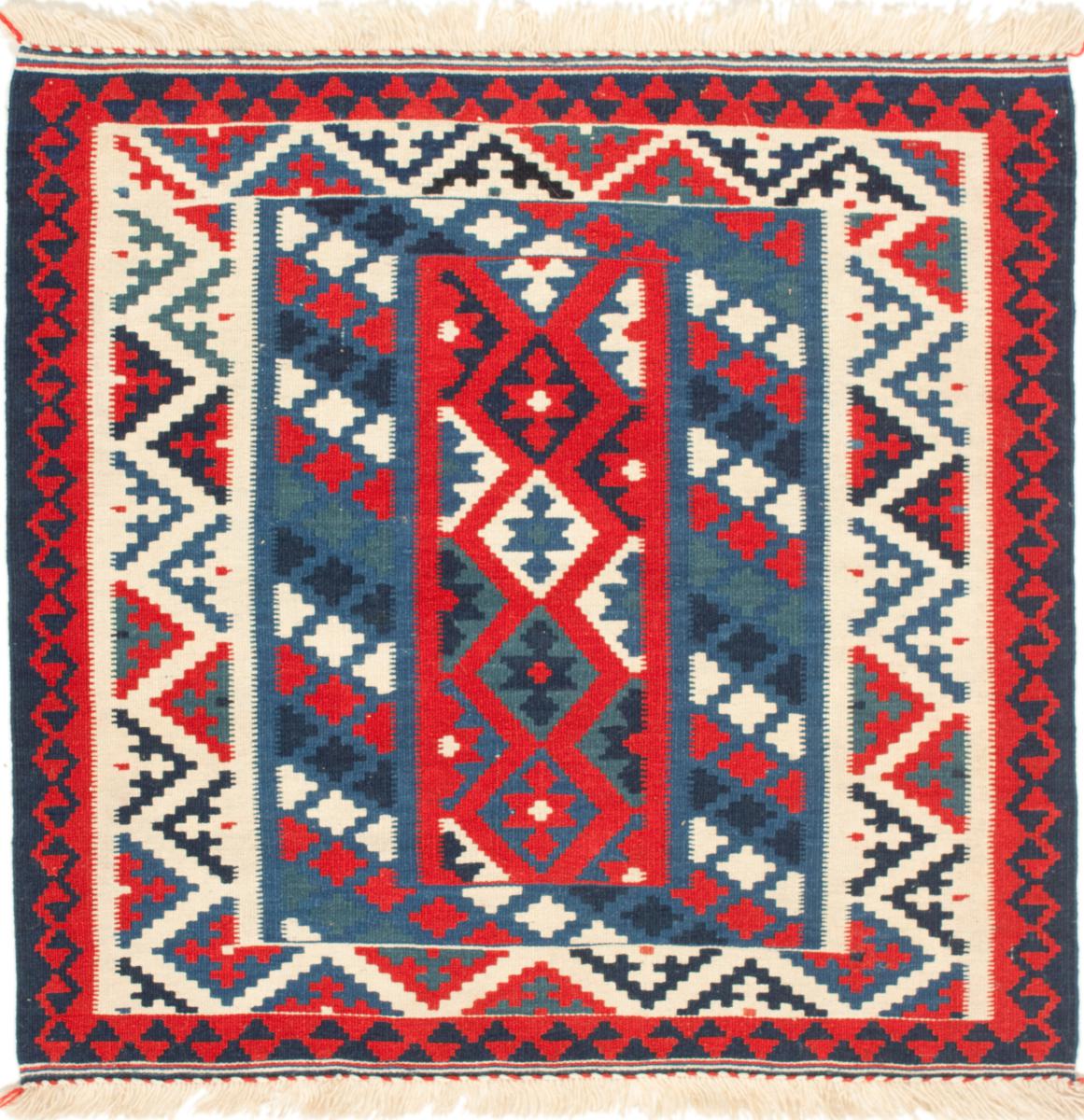 Tapete persa Kilim Fars 3'4"x3'4" 3'4"x3'4", Tapete persa Tecido à mão