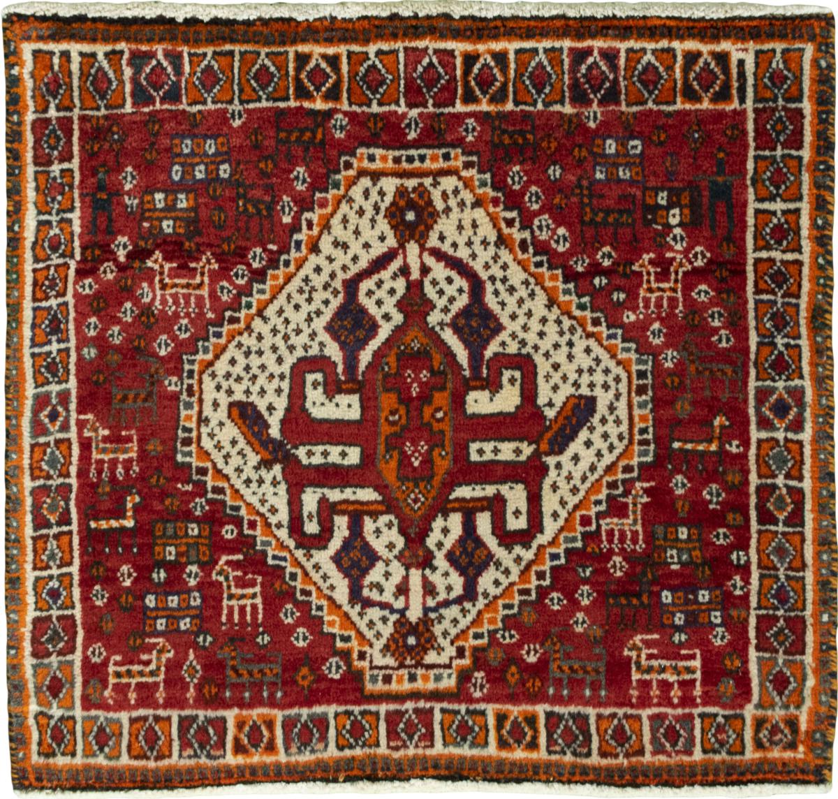 Persisk teppe Shiraz 61x65 61x65, Persisk teppe Knyttet for hånd