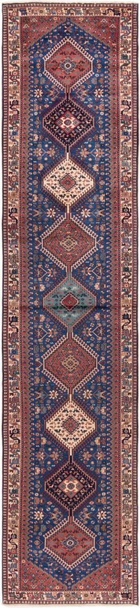 Persian Rug Yalameh 12'6"x2'8" 12'6"x2'8", Persian Rug Knotted by hand