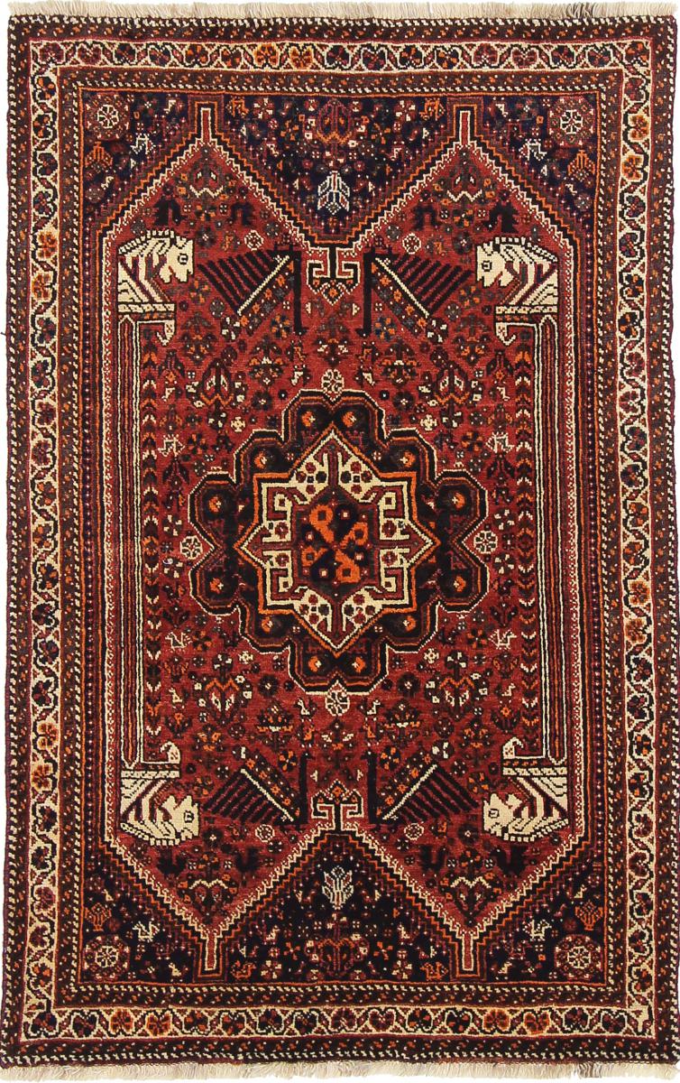 Tapete persa Ghashghai 201x129 201x129, Tapete persa Atado à mão