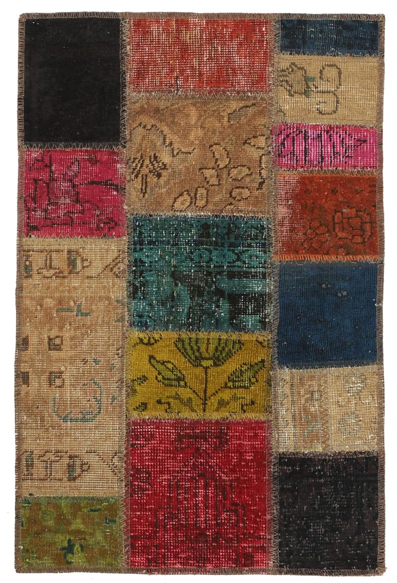 Persisk tæppe Patchwork 91x60 91x60, Persisk tæppe Knyttet i hånden