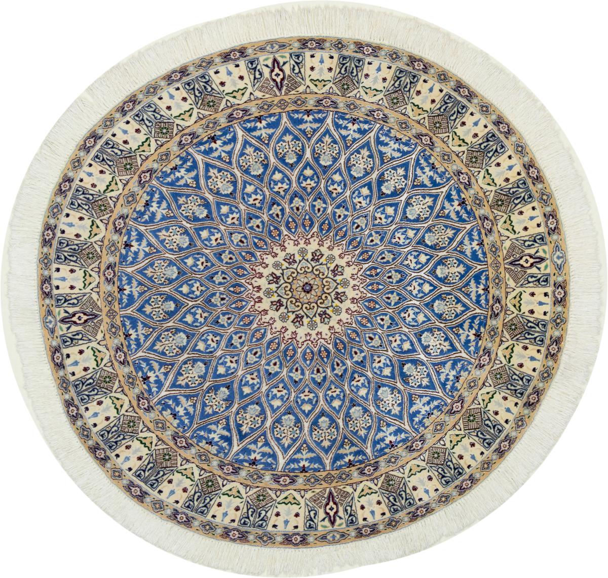 Tapis persan Naïn 6La 147x145 147x145, Tapis persan Noué à la main