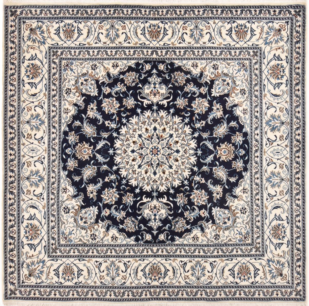 Persian Rug Nain 6'6"x6'5" 6'6"x6'5", Persian Rug Knotted by hand