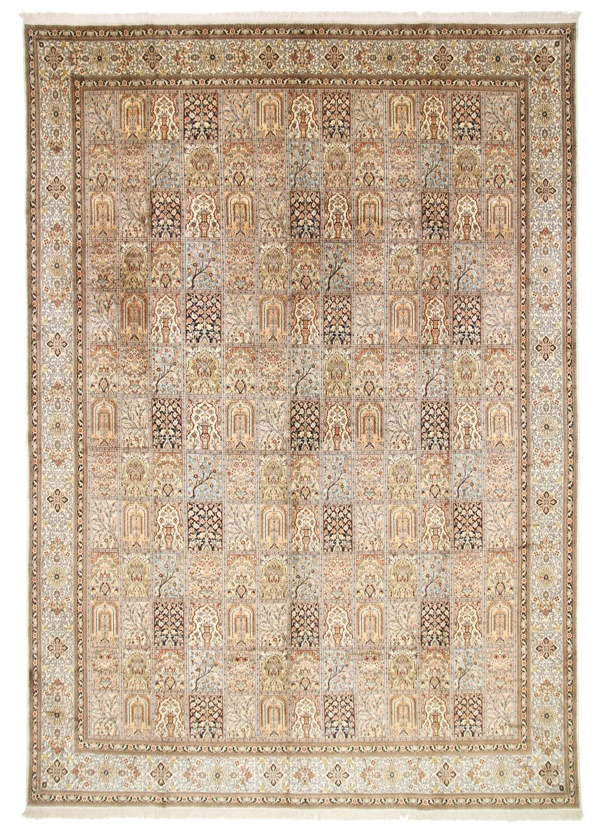 Tapis indien Cachemire Pure Soie 420x300 420x300, Tapis persan Noué à la main