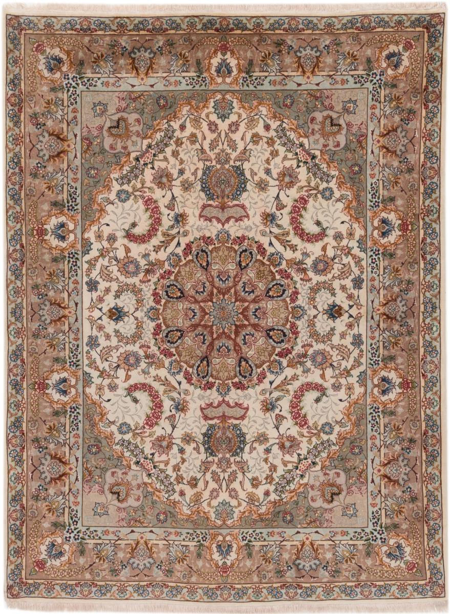 Tapete persa Tabriz 60Raj Fio de Seda 200x150 200x150, Tapete persa Atado à mão