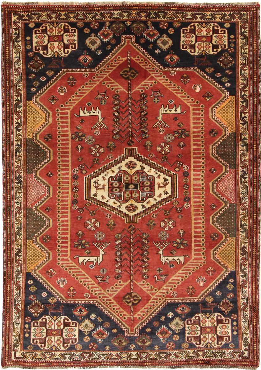 Persisk tæppe Ghashghai 215x151 215x151, Persisk tæppe Knyttet i hånden