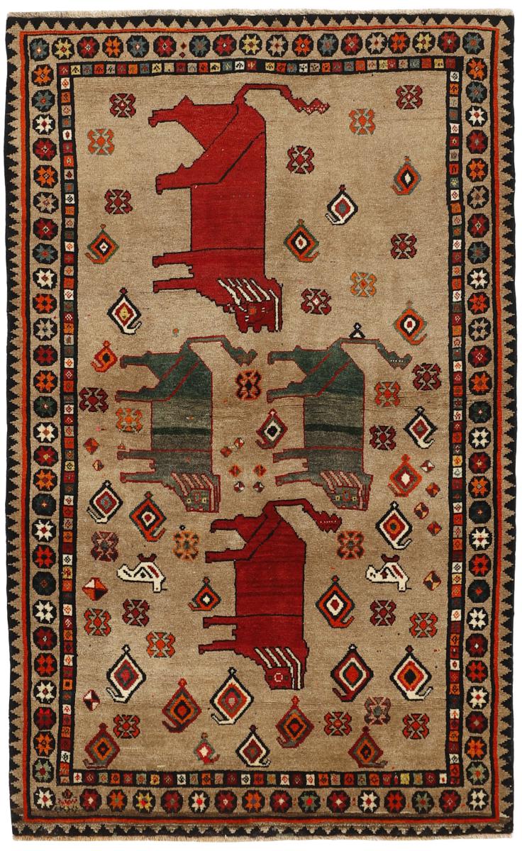 Persian Rug Ghashghai Figural 224x134 224x134, Persian Rug Knotted by hand