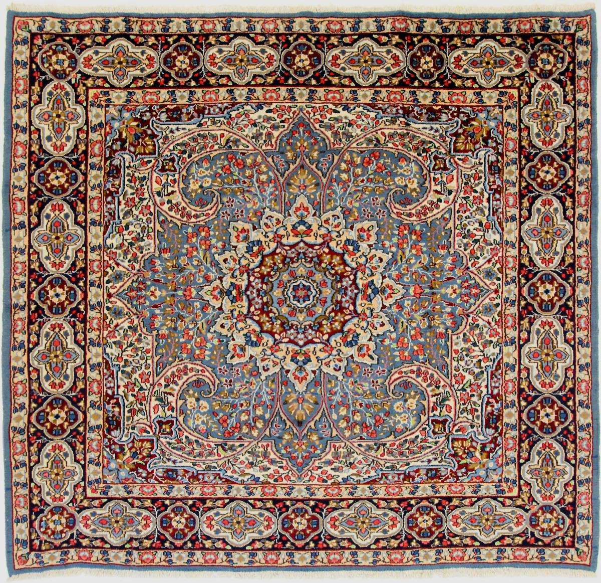 Tapis persan Kerman 254x239 254x239, Tapis persan Noué à la main