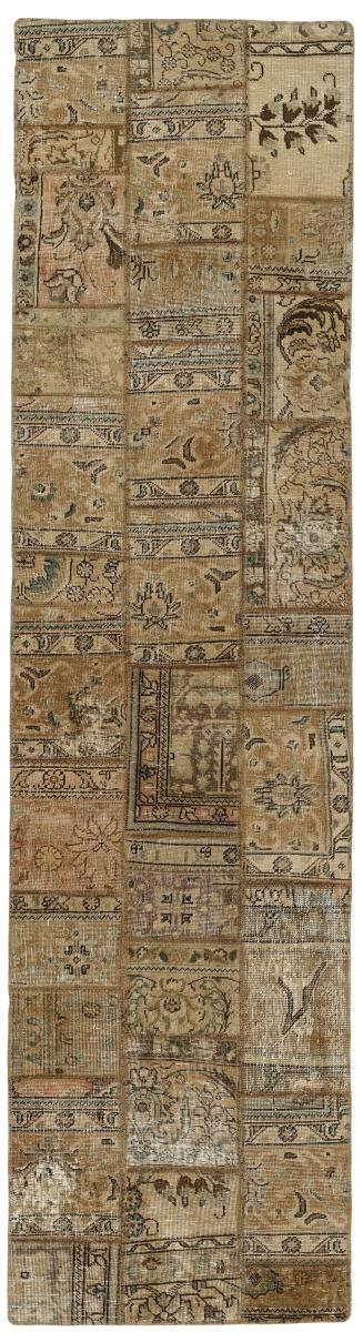 Persian Rug Patchwork 10'1"x2'7" 10'1"x2'7", Persian Rug Knotted by hand