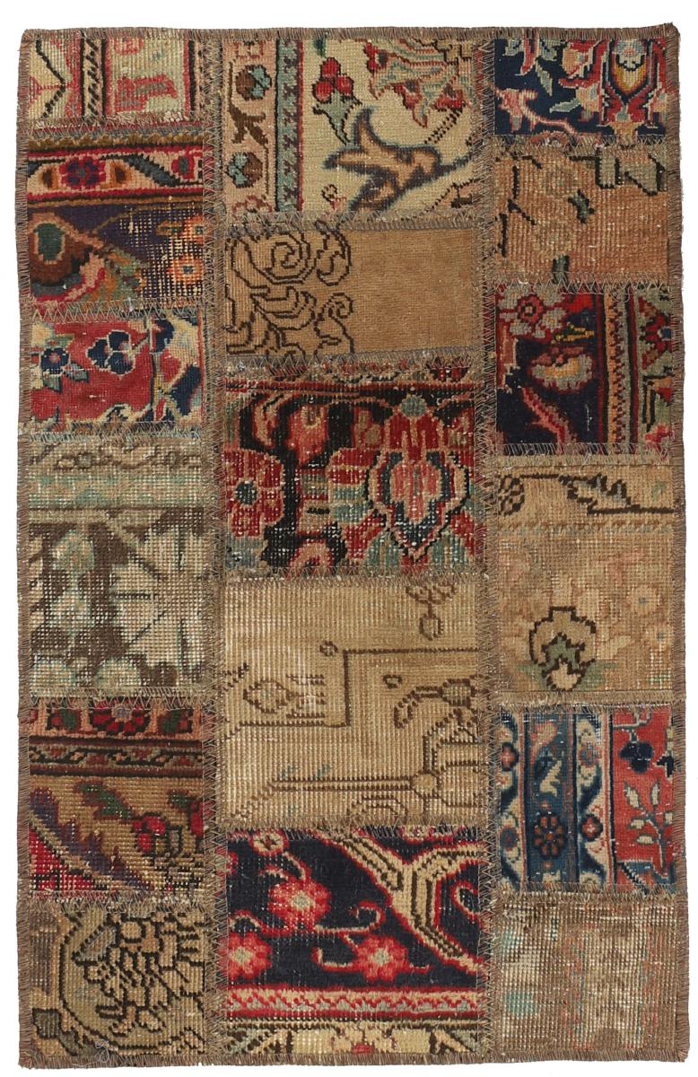 Persisk tæppe Patchwork 95x62 95x62, Persisk tæppe Knyttet i hånden