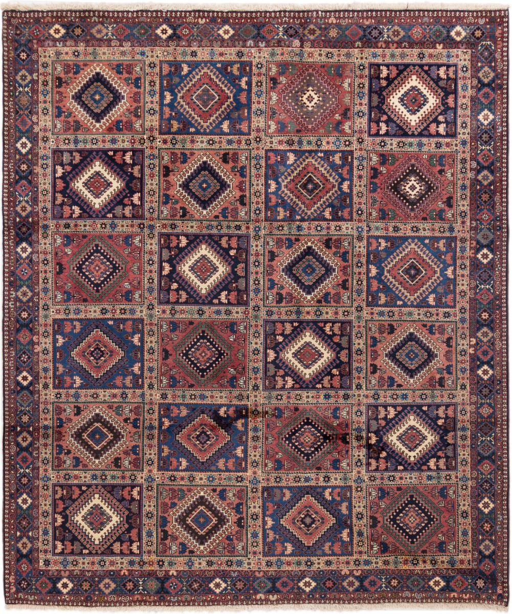 Persisk tæppe Yalameh 240x205 240x205, Persisk tæppe Knyttet i hånden