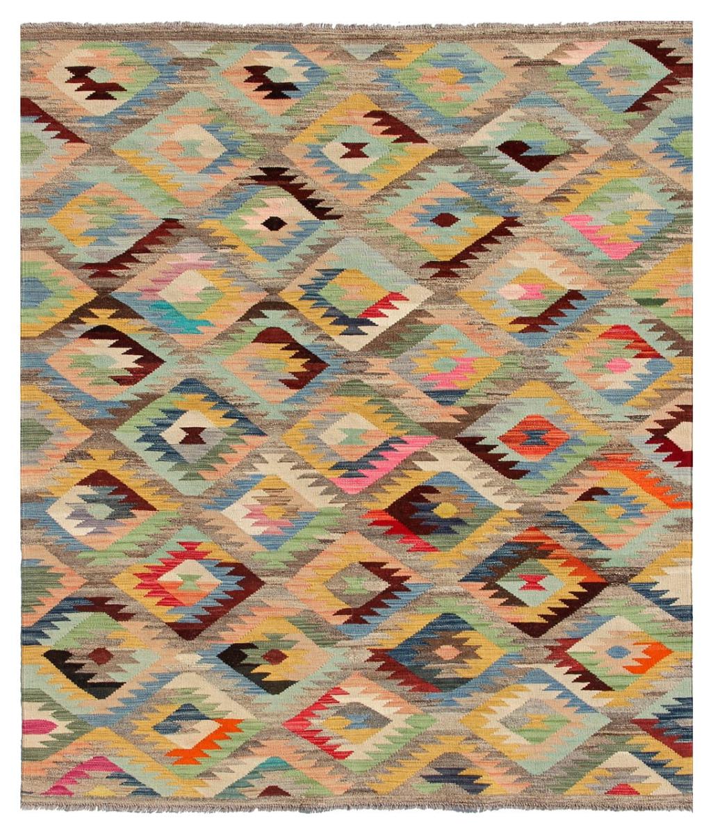 Afghan rug Kilim Afghan Heritage 6'7"x5'0" 6'7"x5'0", Persian Rug Woven by hand