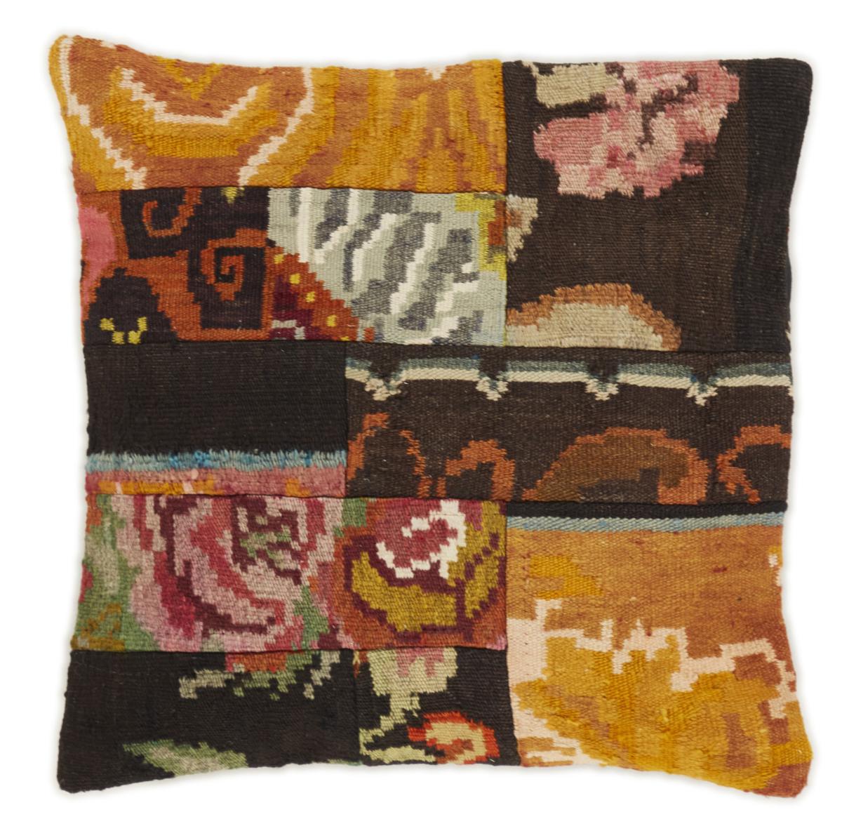 Indo rug Rosen Kilim Kissen 49x51 49x51, Persian Rug Woven by hand