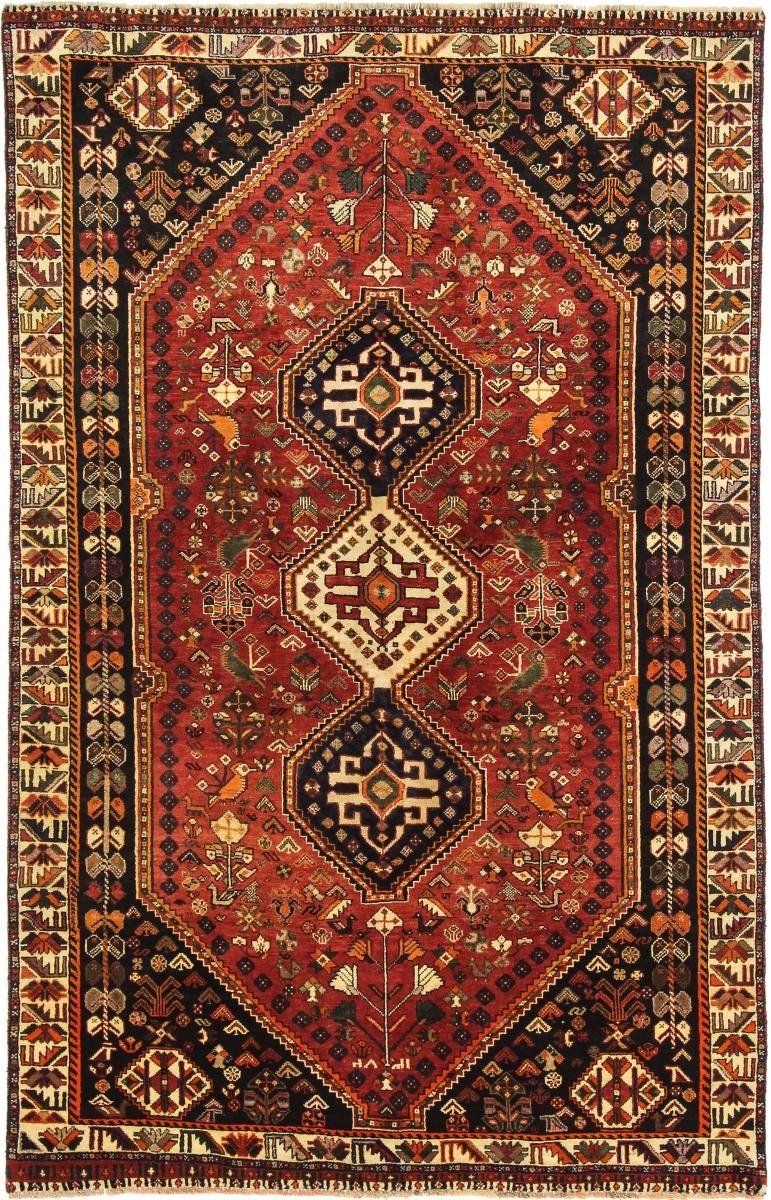 Persisk tæppe Ghashghai 245x157 245x157, Persisk tæppe Knyttet i hånden