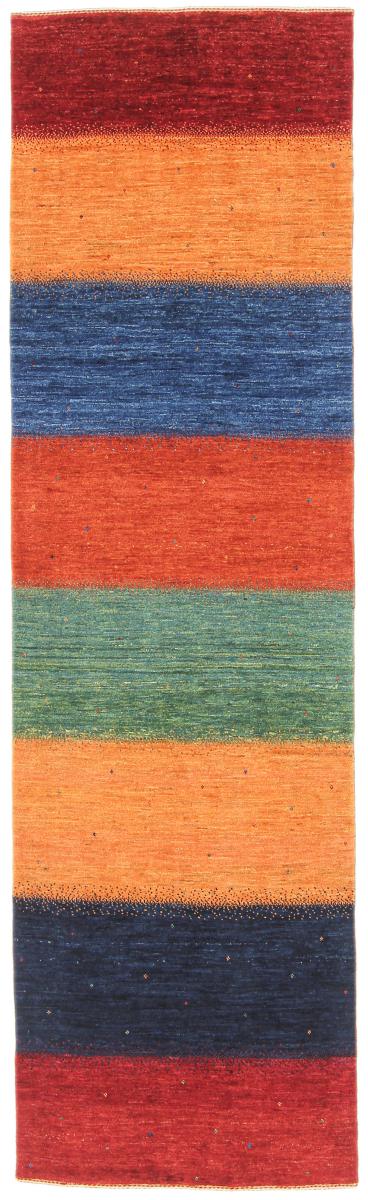 Persian Rug Persian Gabbeh Loribaft Atash 9'1"x2'7" 9'1"x2'7", Persian Rug Knotted by hand