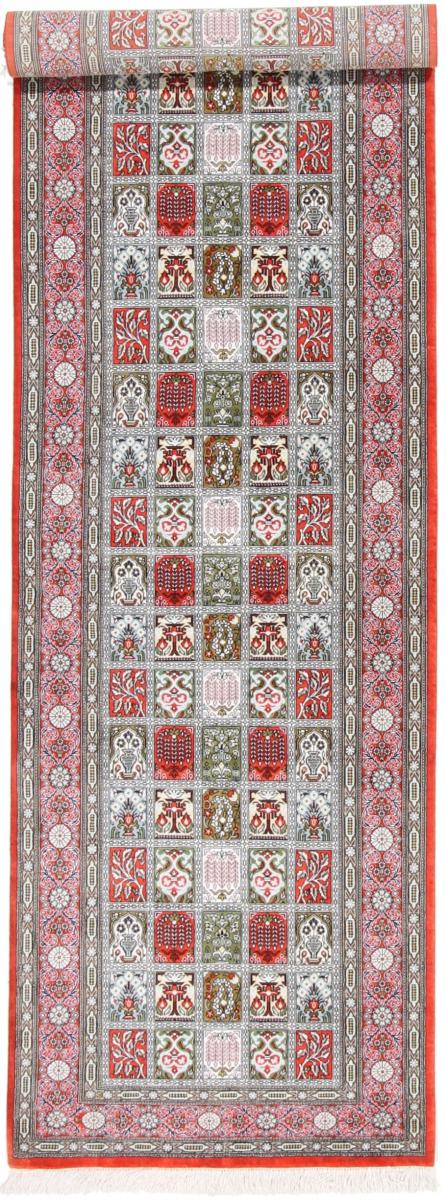 Persian Rug Qum Silk 9'11"x2'6" 9'11"x2'6", Persian Rug Knotted by hand