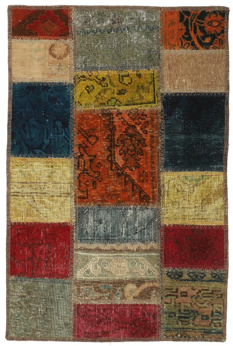 Persisk tæppe Patchwork 91x60 91x60, Persisk tæppe Knyttet i hånden