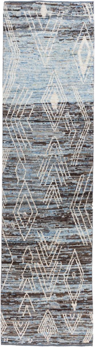 Afghanischer Teppich Berber Design 13'0"x3'5" 13'0"x3'5", Perserteppich Handgeknüpft