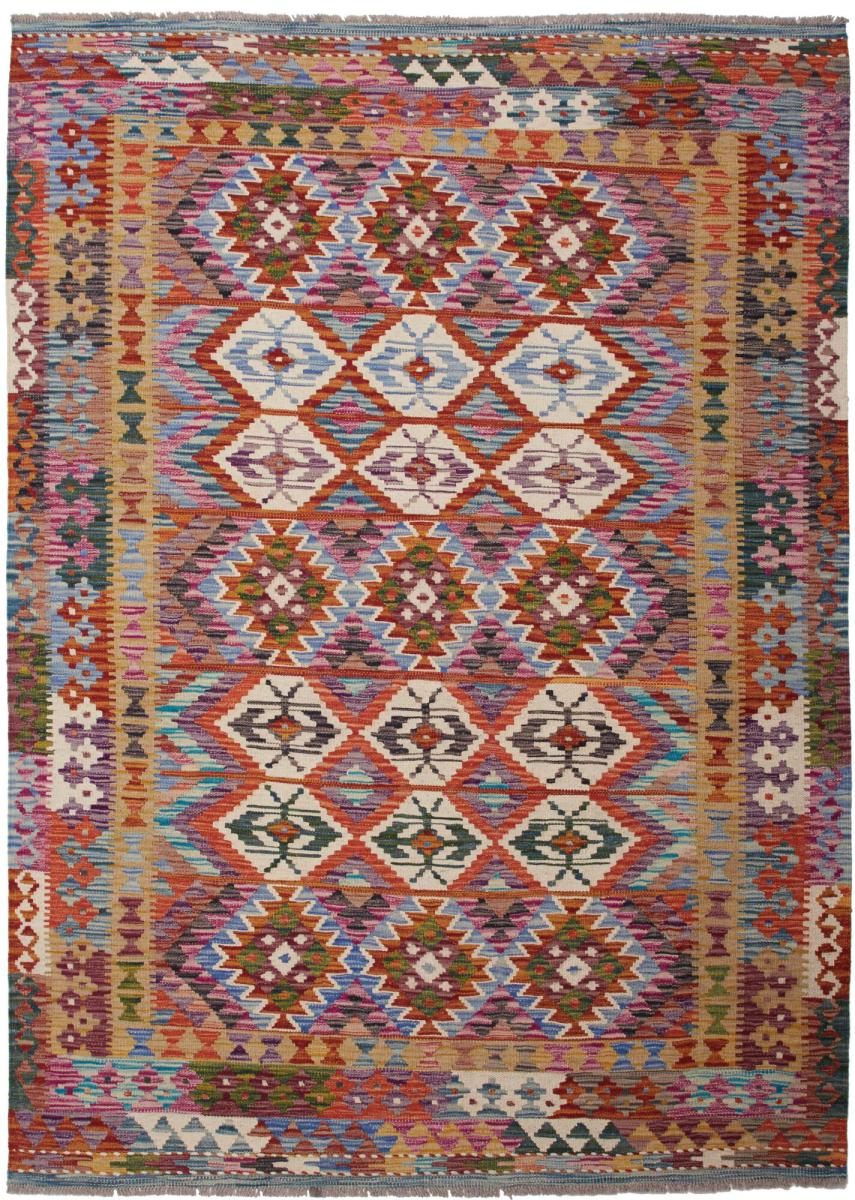 Tapete afegão Kilim Afegão 206x156 206x156, Tapete persa Tecido à mão