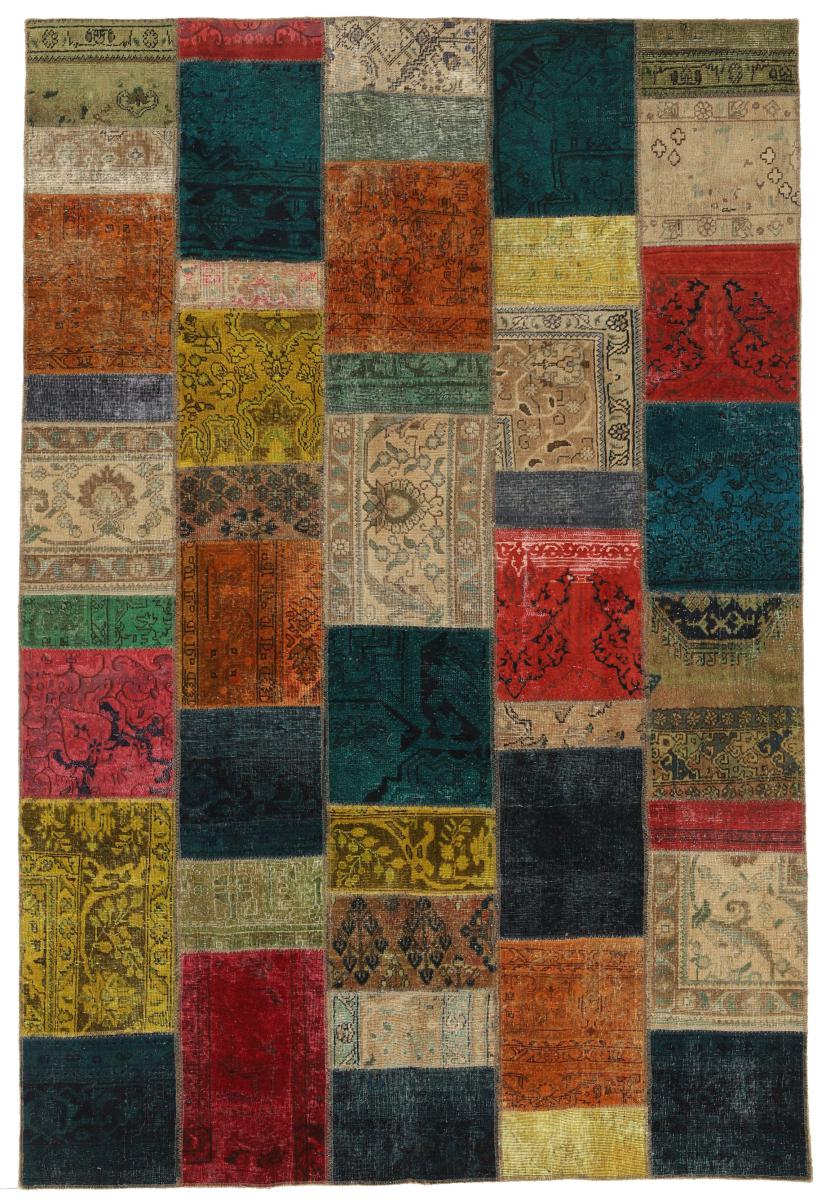 Persisk matta Patchwork 308x206 308x206, Persisk matta Knuten för hand