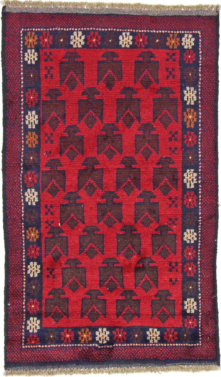 Tapis afghan Baloutche 134x81 134x81, Tapis persan Noué à la main