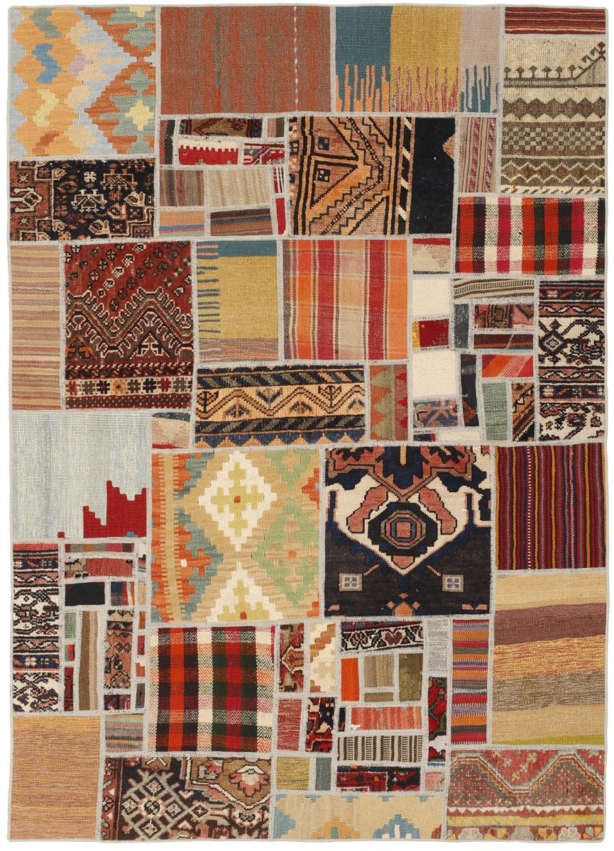 Tapete persa Kilim Patchwork 199x139 199x139, Tapete persa Tecido à mão