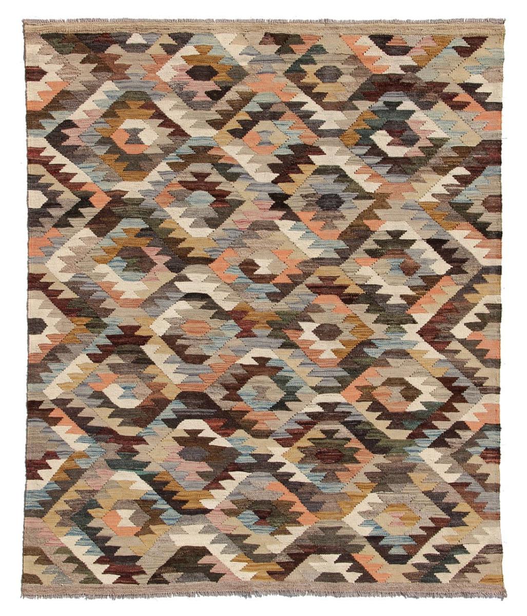 Afghan rug Kilim Afghan Heritage 6'6"x5'1" 6'6"x5'1", Persian Rug Woven by hand