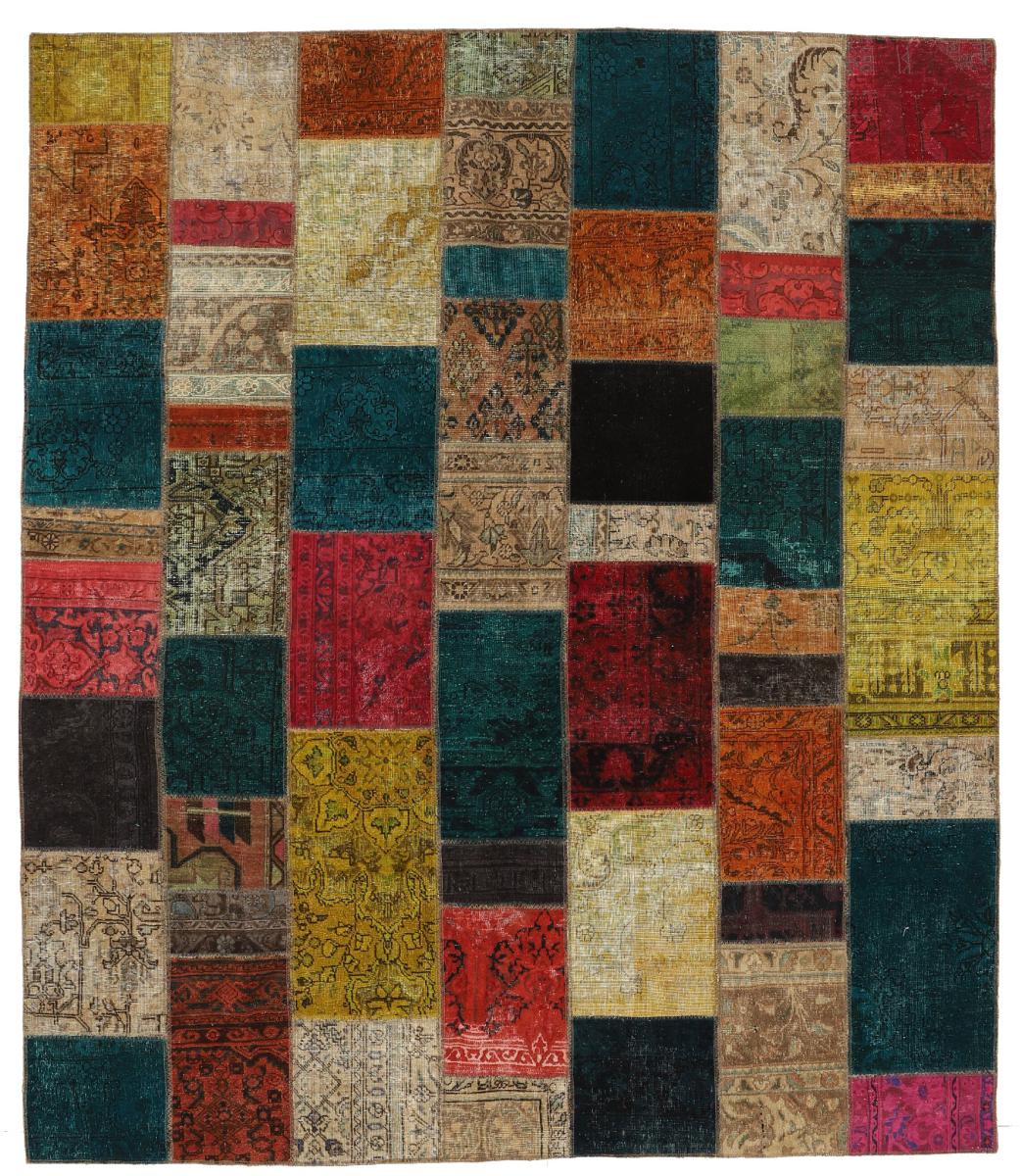 Persisk tæppe Patchwork 304x262 304x262, Persisk tæppe Knyttet i hånden