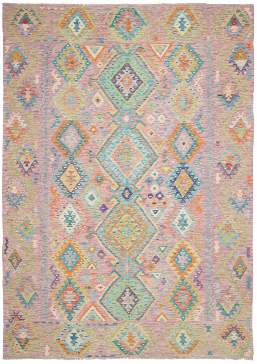 Afghan rug Kilim Afghan 9'7"x6'11" 9'7"x6'11", Persian Rug Woven by hand