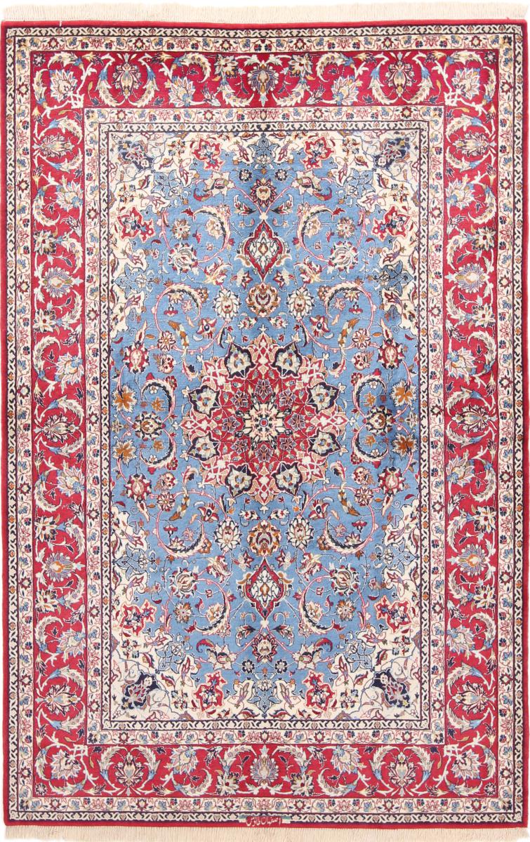 Tappeto persiano Isfahan Ordito in Seta 247x157 247x157, Tappeto persiano Annodato a mano