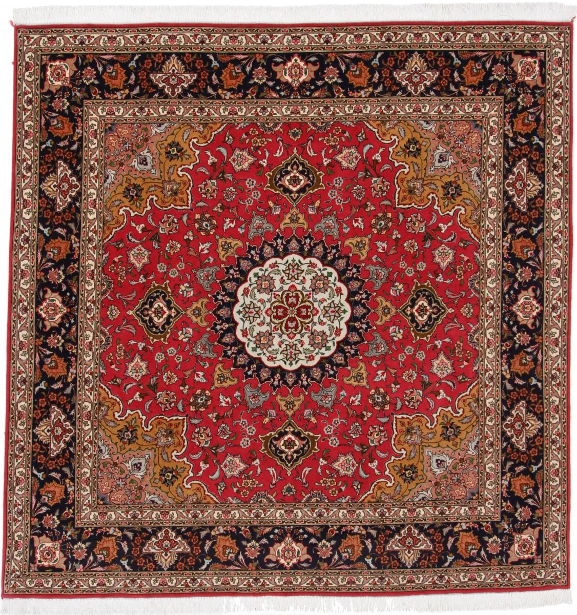 Tapete persa Tabriz 50Raj 206x201 206x201, Tapete persa Atado à mão