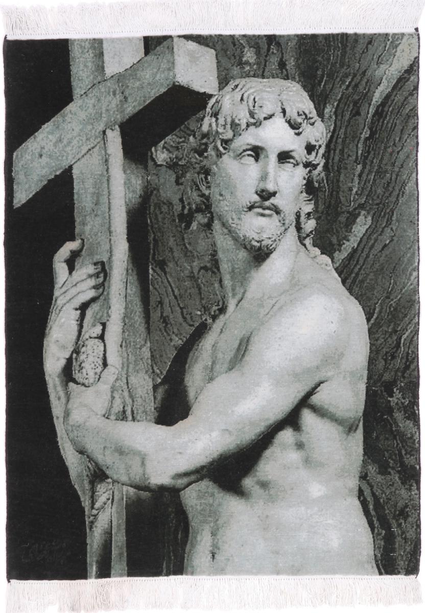 Perzsa szőnyeg Tabriz 60Raj Bild Selyemfonal 3'2"x2'5" 3'2"x2'5", Perzsa szőnyeg Kézzel csomózva