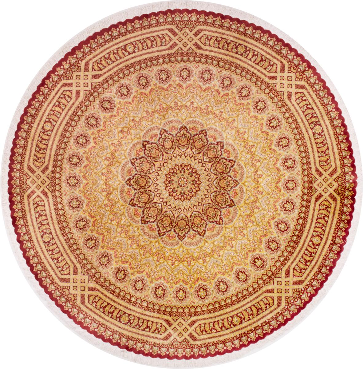 Persisk tæppe Ghom Silke 242x244 242x244, Persisk tæppe Knyttet i hånden