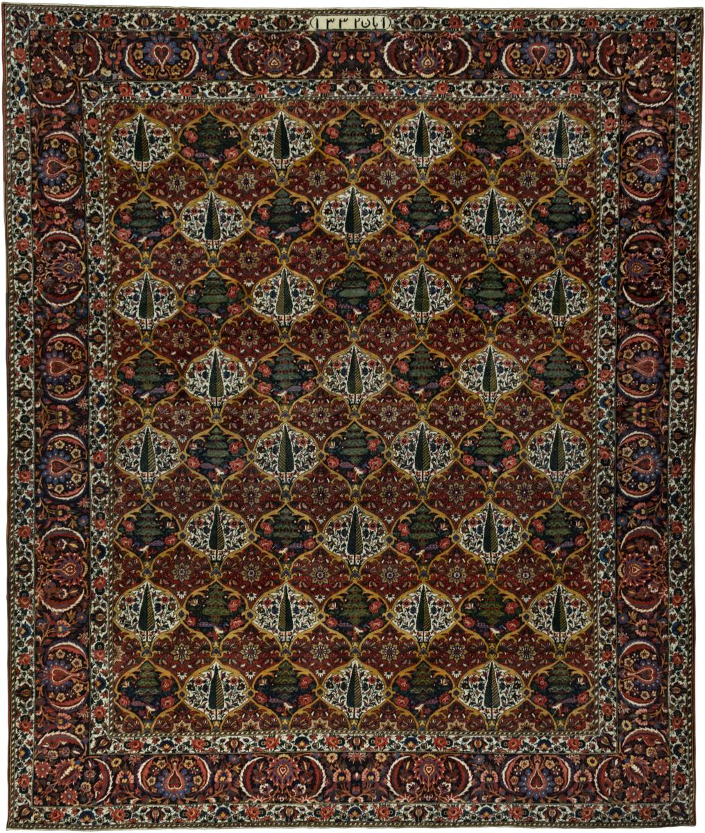 Persialainen matto Bakhtiar Antiikki 394x333 394x333, Persialainen matto Solmittu käsin