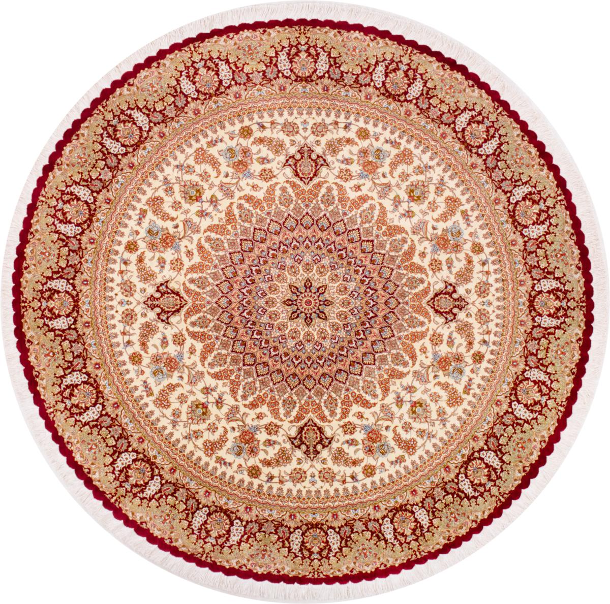 Tappeto persiano Qum di Seta 199x194 199x194, Tappeto persiano Annodato a mano