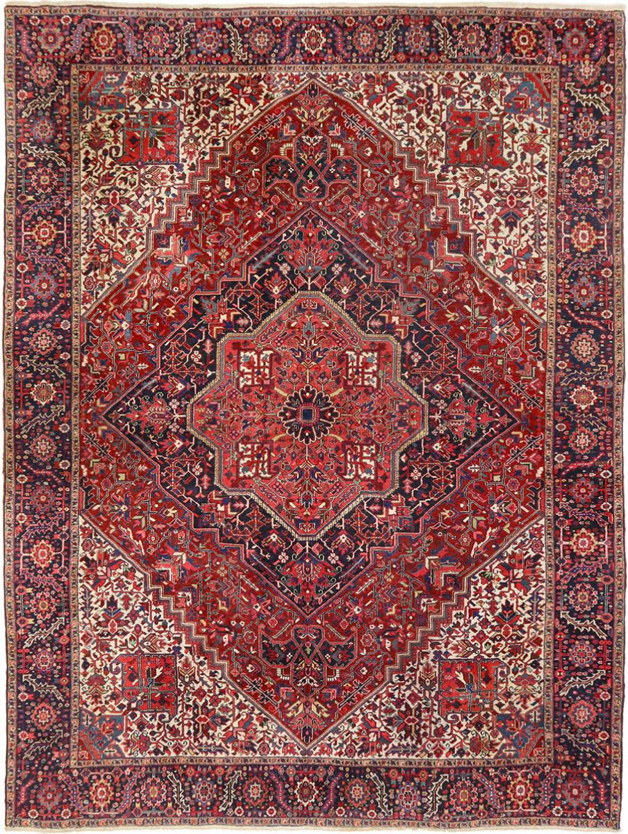 Persisk tæppe Heriz Antikke 466x335 466x335, Persisk tæppe Knyttet i hånden