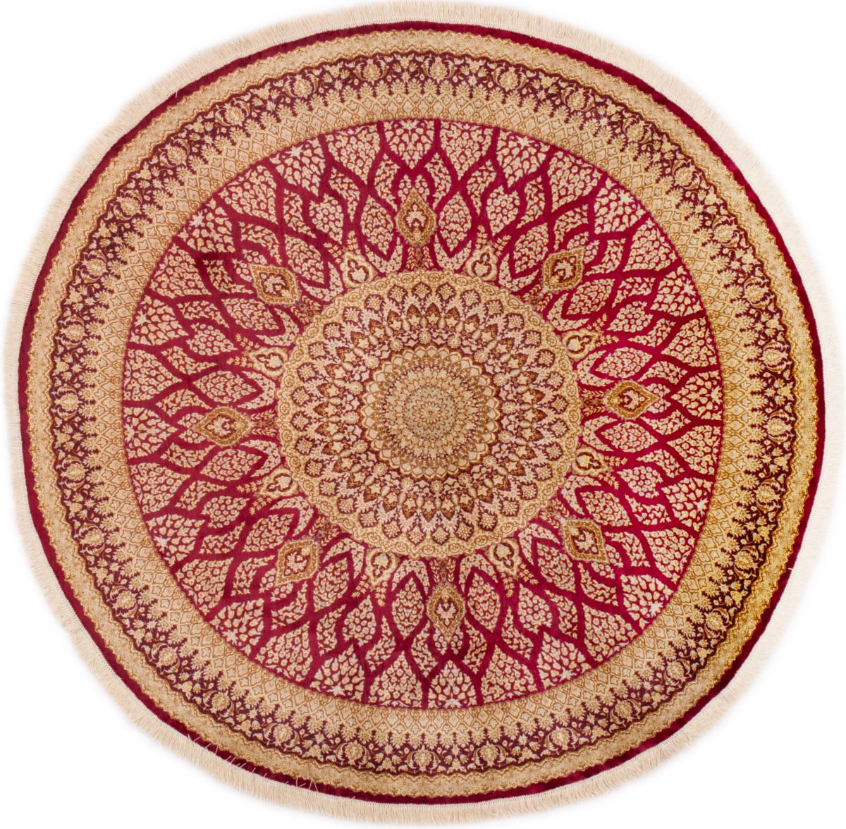 Alfombra persa Ghom de Seda 196x193 196x193, Alfombra persa Anudado a mano