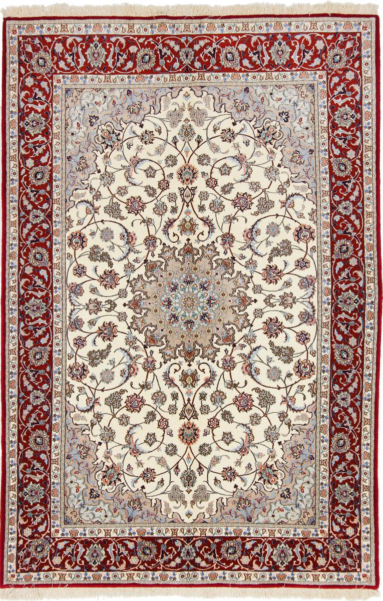 Tapete persa Isfahan Fio de Seda 228x153 228x153, Tapete persa Atado à mão