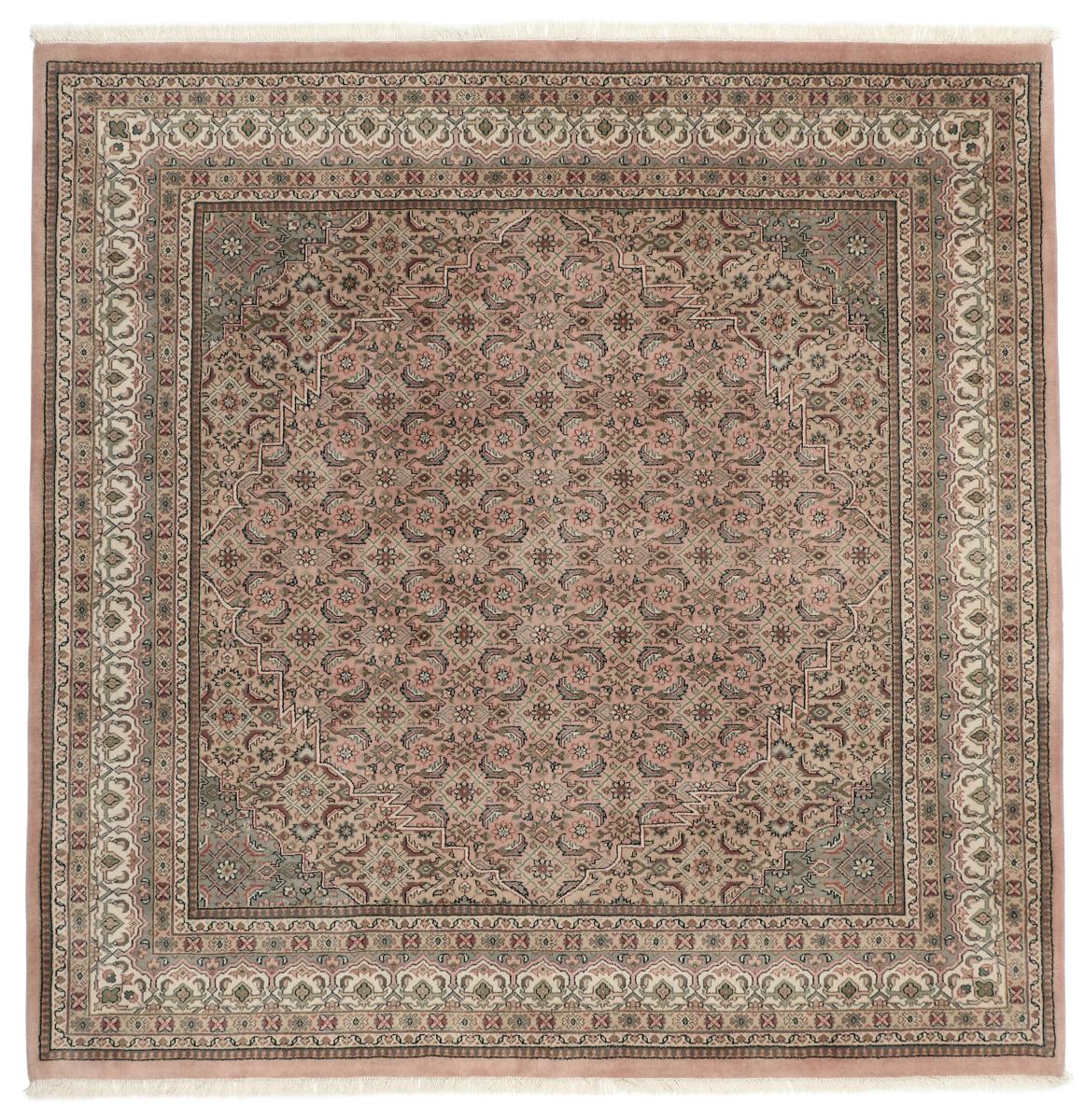 Ινδικό χαλί Indo Bidjar 202x200 202x200, Περσικό χαλί Οι κόμποι έγιναν με το χέρι