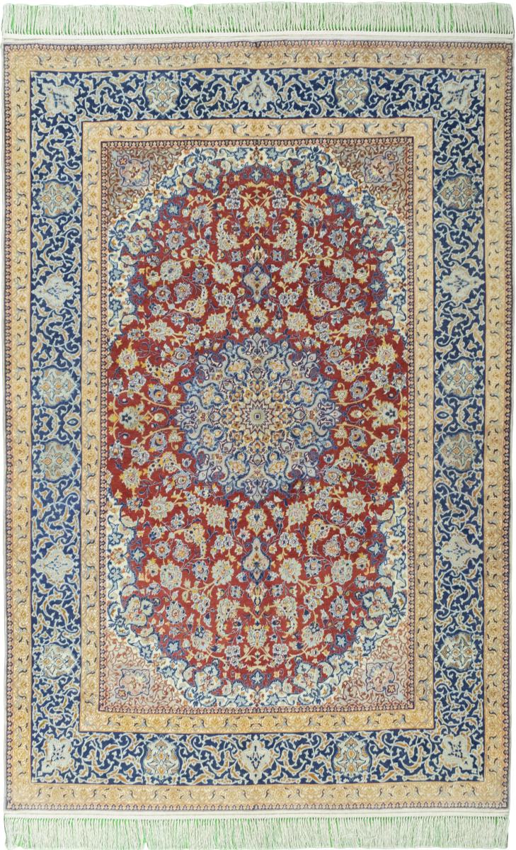 Persialainen matto Isfahan   Silkkiloimi 236x154 236x154, Persialainen matto Solmittu käsin
