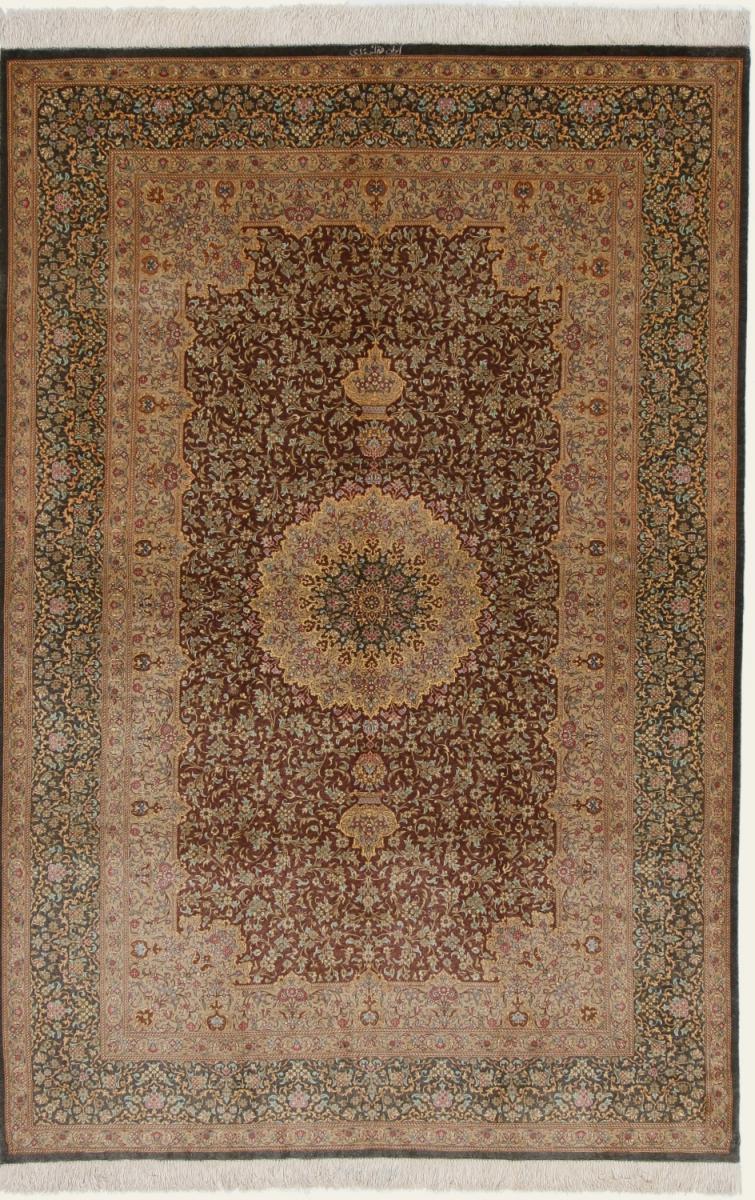 Persian Rug Qum Silk 210x134 210x134, Persian Rug Knotted by hand