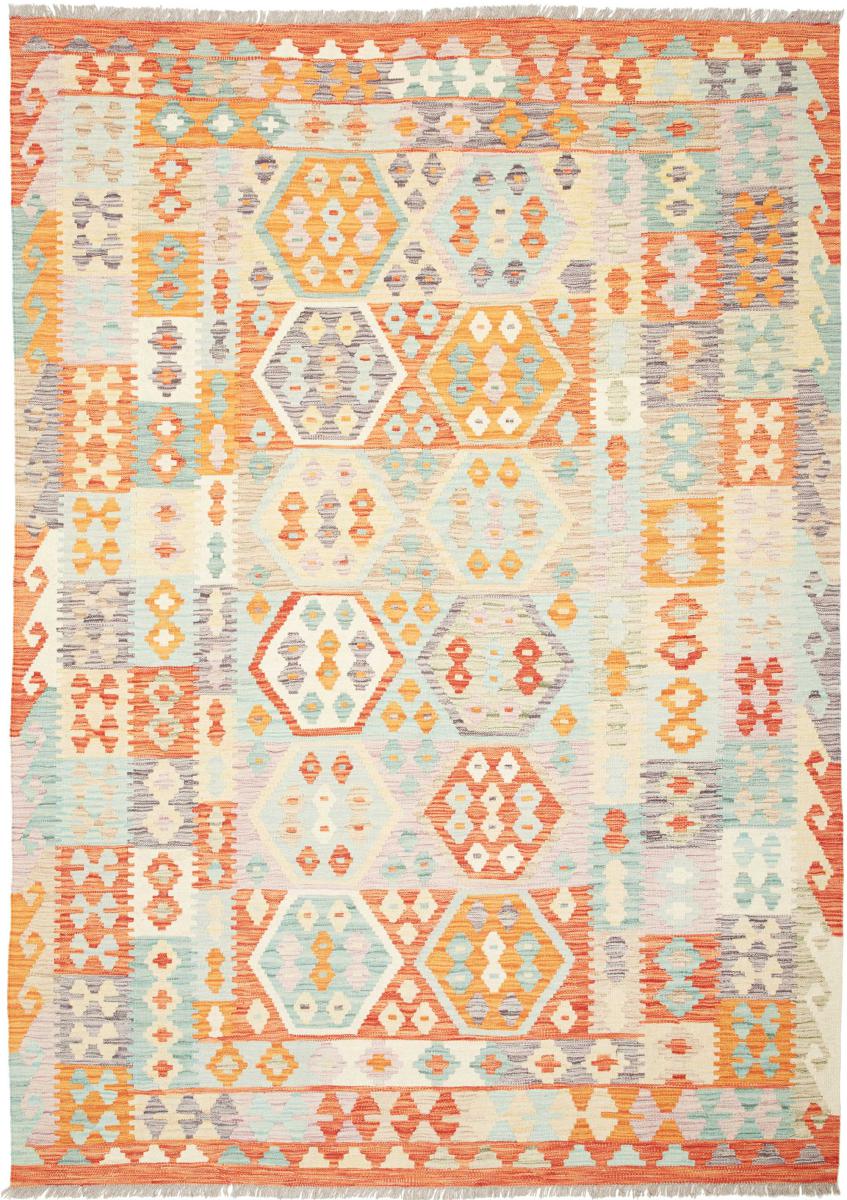 Dywan afgański Kilim  Afghan 246x176 246x176, Dywan perski Ręcznie tkane