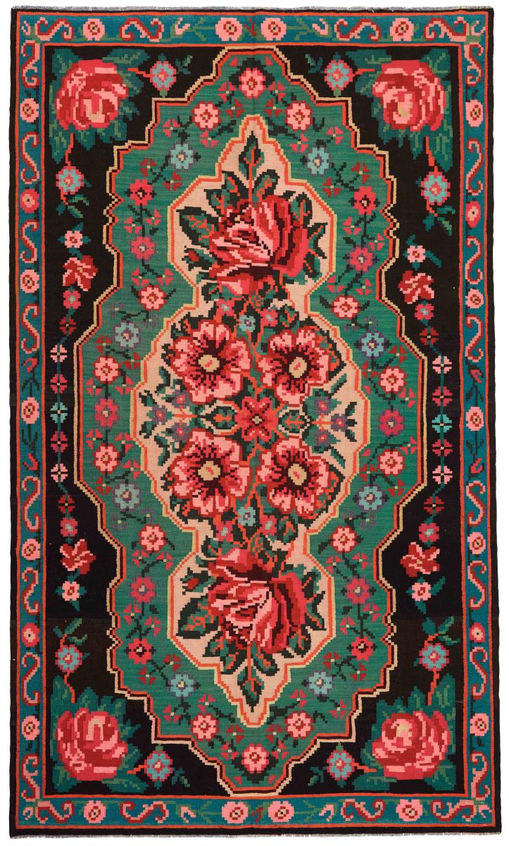  Kelim Rosen Antikke 302x177 302x177, Persisk teppe Handwoven 