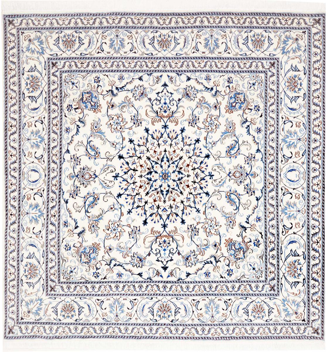 Alfombra persa Nain 207x201 207x201, Alfombra persa Anudado a mano