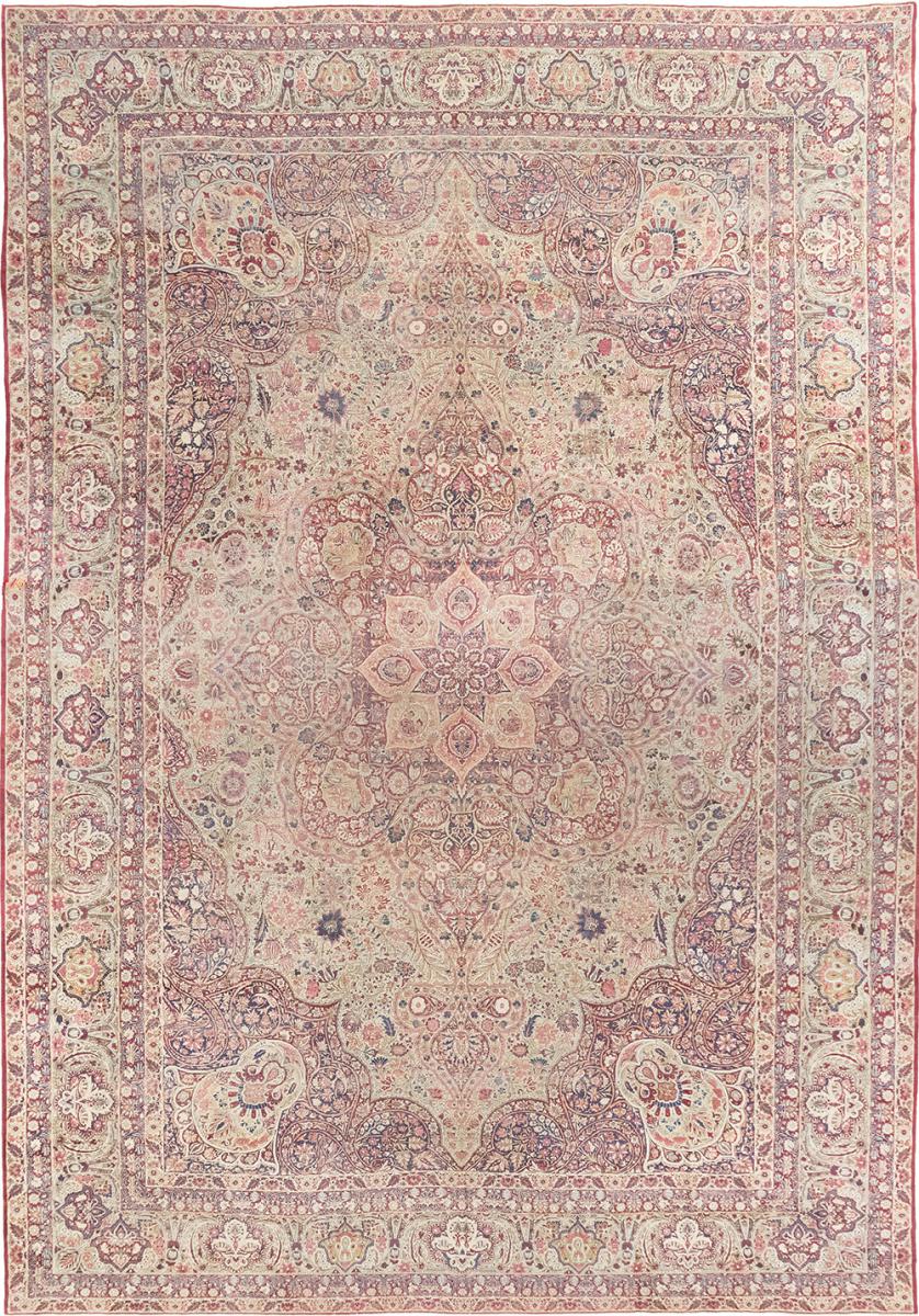 Persian Rug Kerman Lavar Antique 26'7"x18'4" 26'7"x18'4", Persian Rug Knotted by hand