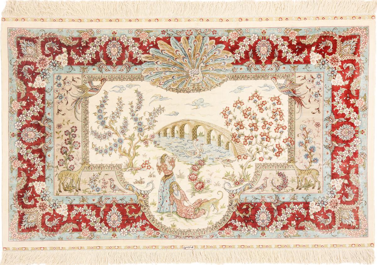 Tappeto cinese Zhenping di Seta 123x74 123x74, Tappeto persiano Annodato a mano