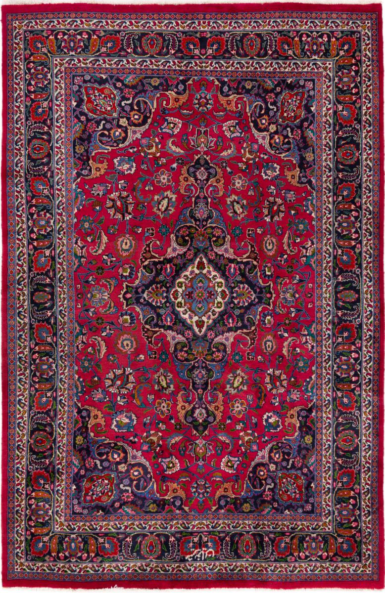 Persisk tæppe Mashhad Signed 307x199 307x199, Persisk tæppe Knyttet i hånden